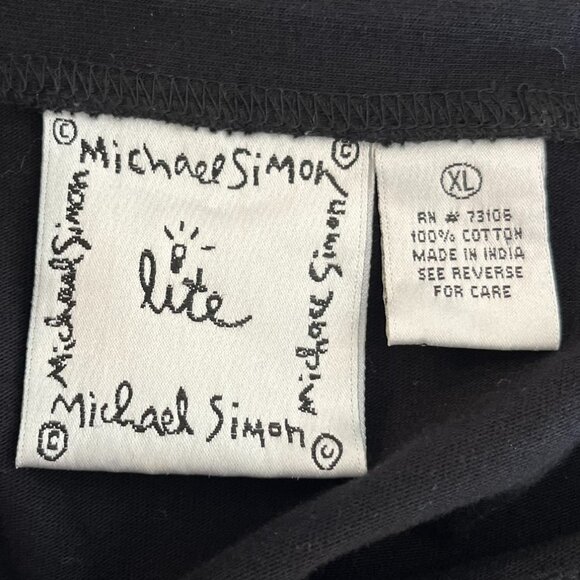 Michael Simon Lite Woman's Black Heart Love Me Cardigan Sz XL - Picture 7 of 8